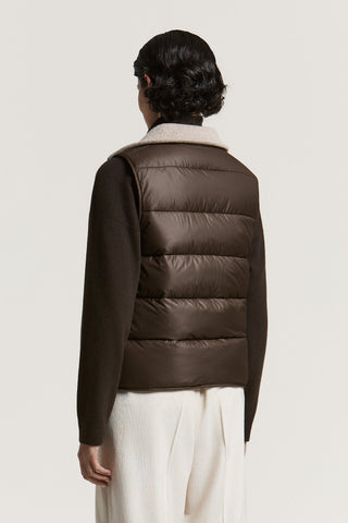 Wool and cashmere down vest