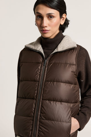 Wool and cashmere down vest