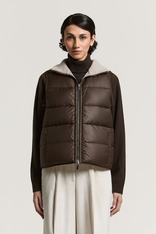 Wool and cashmere down vest