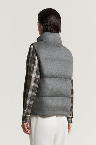 Cashmere wool and taffeta down vest