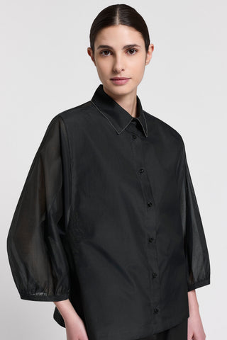 Matte silk and cotton organza shirt