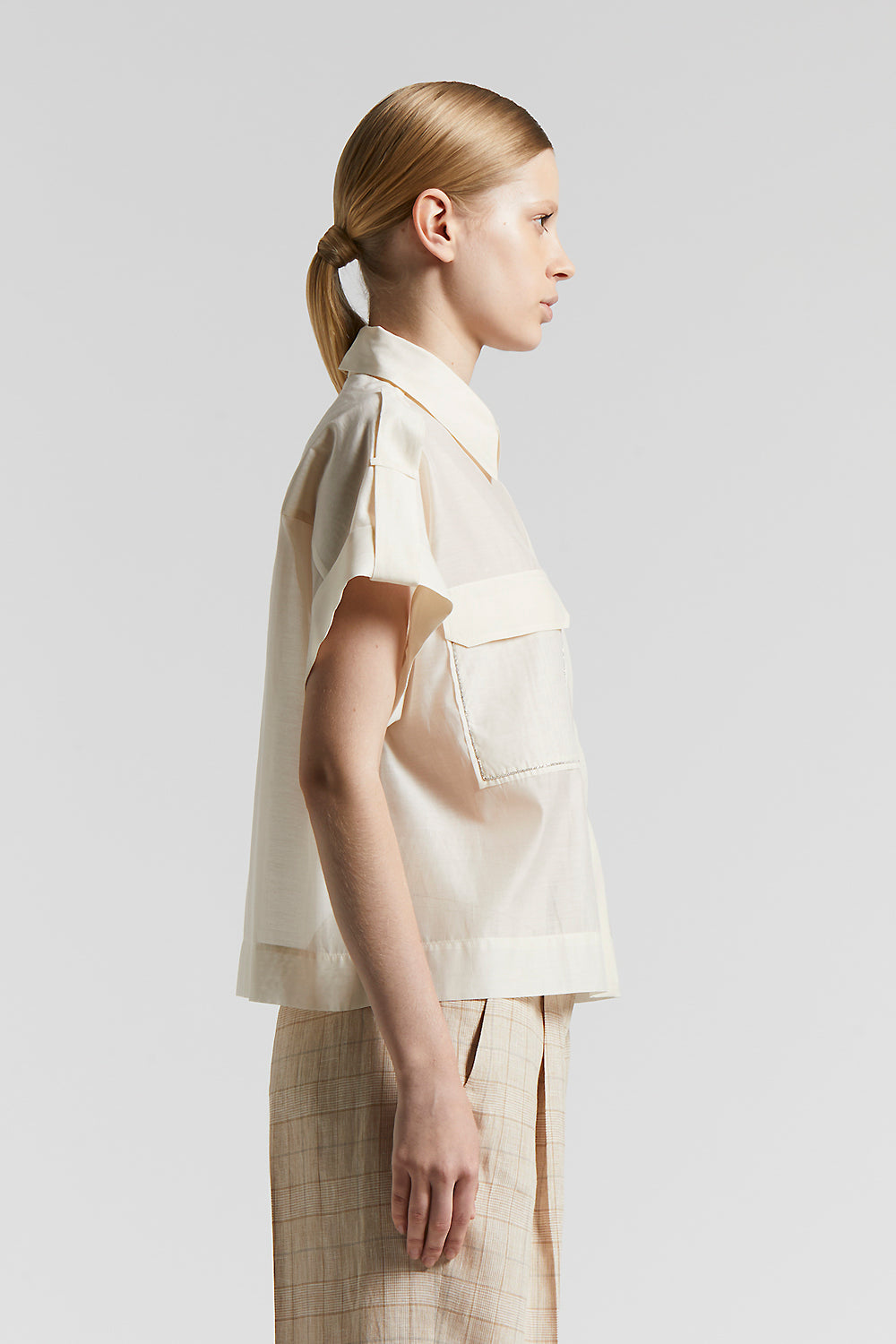 Matt silk-cotton organza shirt | Peserico US