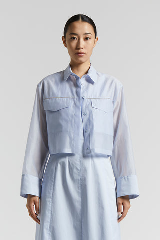 Matt cotton-silk organza shirt