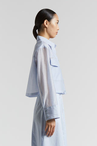 Matt cotton-silk organza shirt