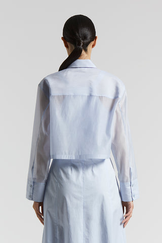 Matt cotton-silk organza shirt