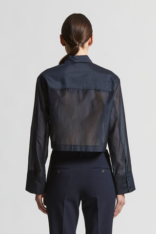 Matt cotton-silk organza shirt