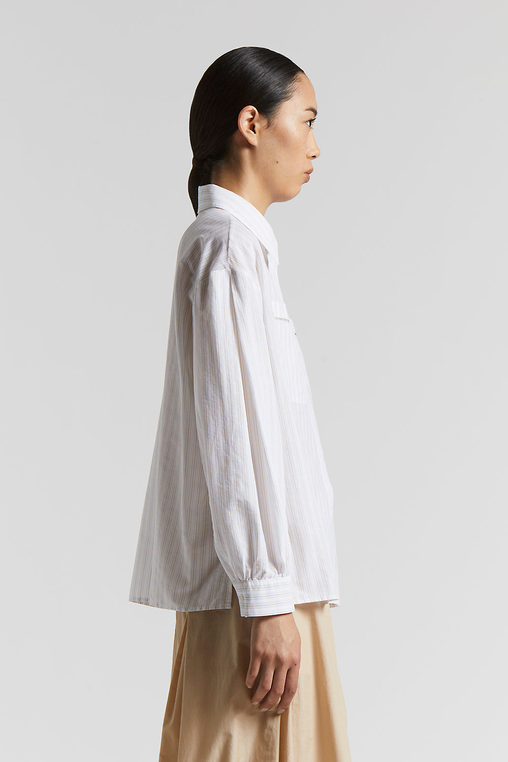Striped cotton muslin shirt | Peserico US