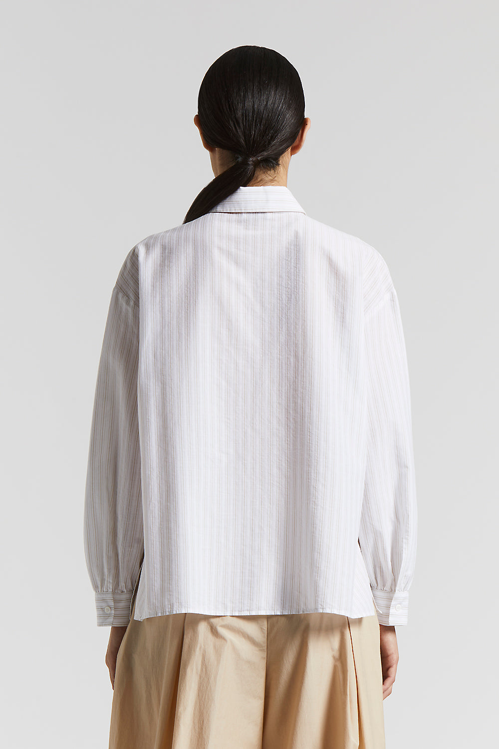 Tシャツ・カットソー PESERICO SS25 STRIPED SHIRT (S06101L1 05246 948) Striped cotton muslin shirt | Peserico US