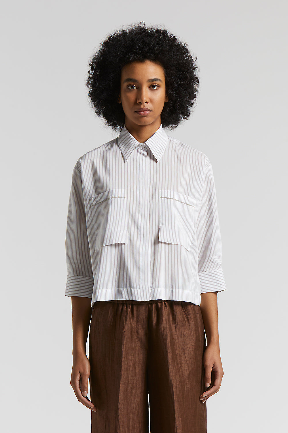 Tシャツ・カットソー PESERICO FW24 Silk crepe shirt (A06553 842) Women's Shirts and Blouses | Peserico US