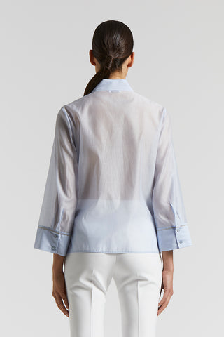 Cotton organza and matt silk shirt