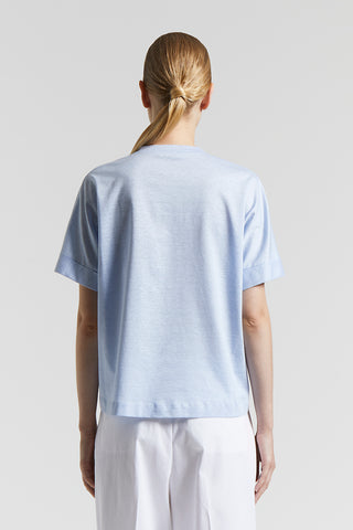 Slub cotton linen piqué jersey t-shirt