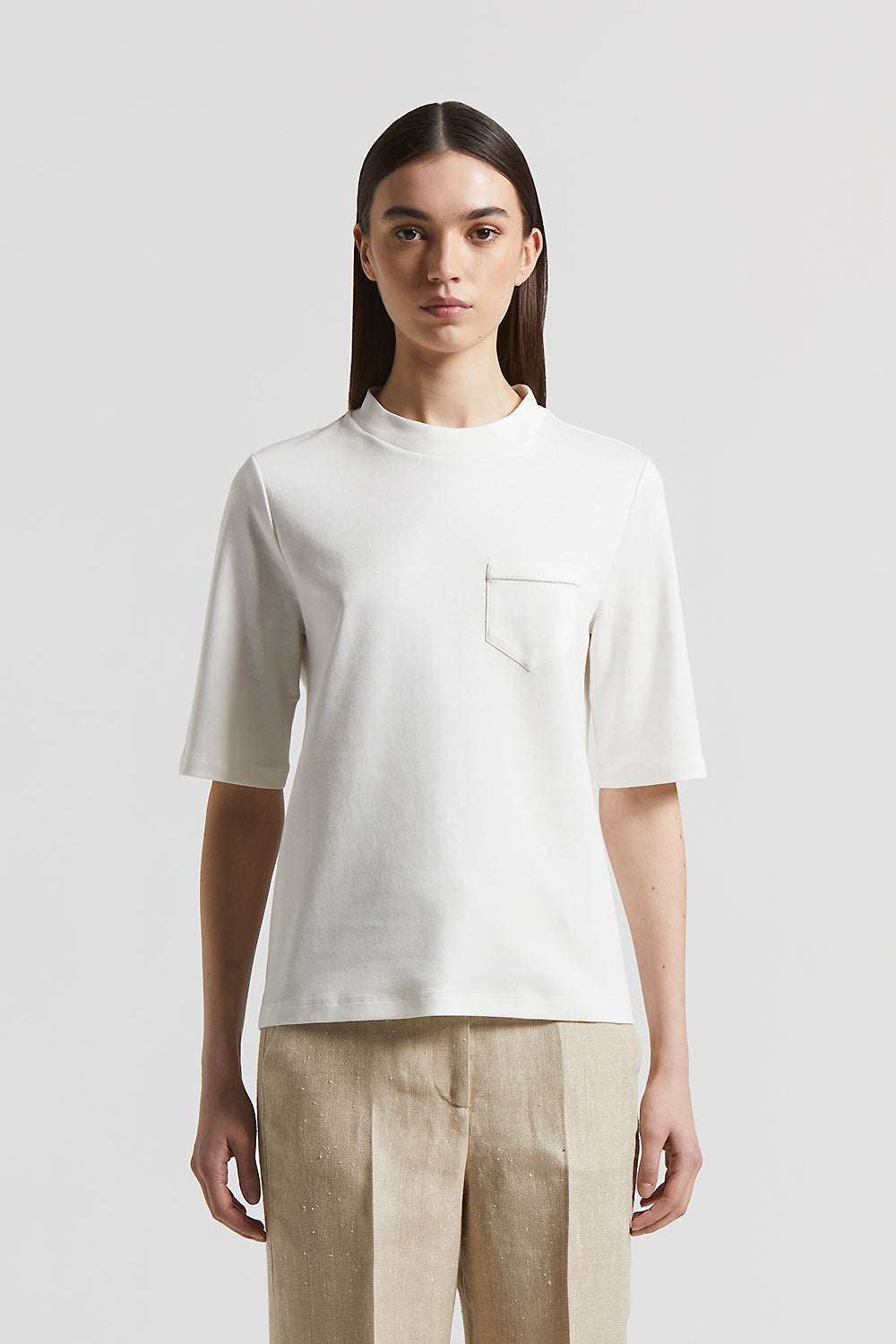 Slub cotton linen piqué jersey t-shirt | Peserico US