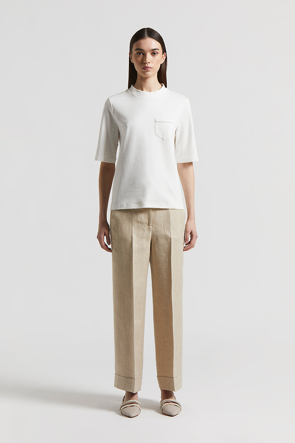 Tシャツ・カットソー PESERICO Striped cotton jersey polo shirt (S06169J0 961) Striped cotton jersey polo shirt | Peserico US