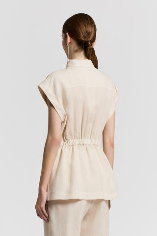 Lightweight pure linen canvas shirt