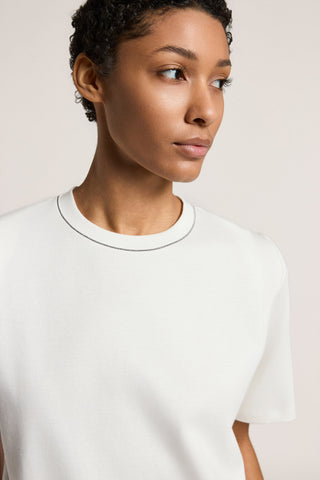 Double cotton jersey T-shirt