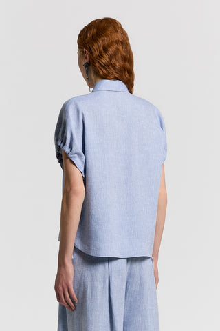 Lightweight pure linen canvas shirt