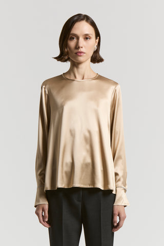 Stretch silk satin blouse