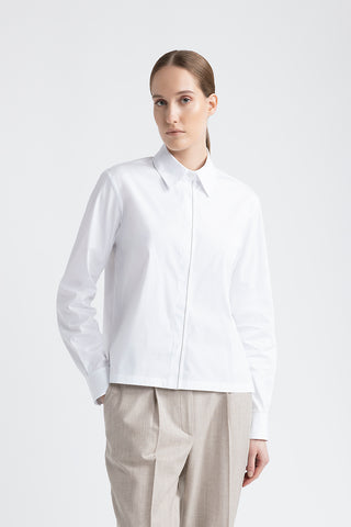 Cotton shirt with Punto Luce trim