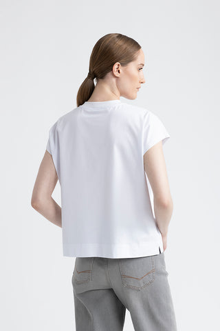 Cotton jersey T-shirt with sequins