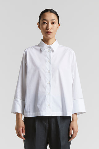 Stretch cotton poplin shirt