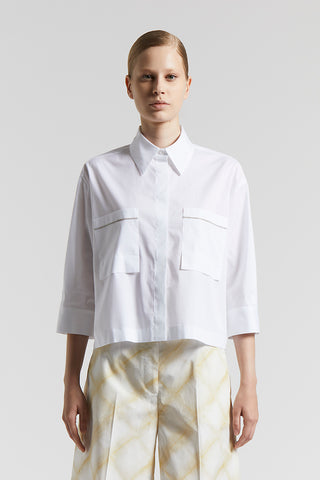 Stretch cotton poplin shirt