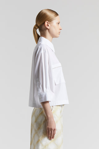 Stretch cotton poplin shirt