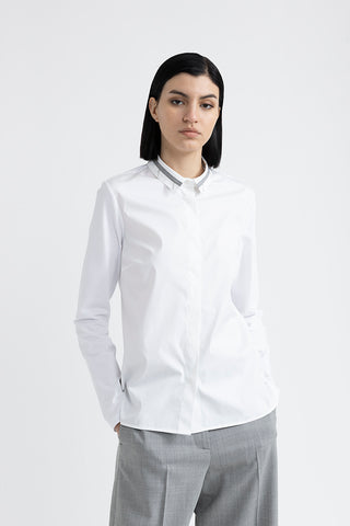 Poplin and cotton jersey shirt