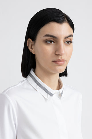 Poplin and cotton jersey shirt