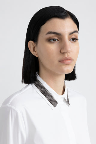 Stretch cotton poplin shirt