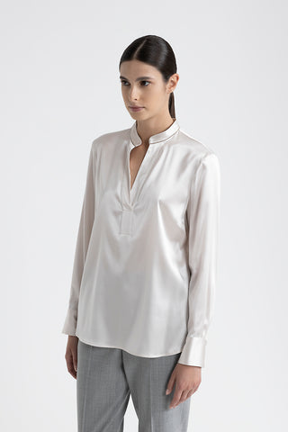 Shiny silk satin shirt