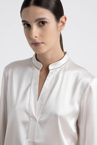 Shiny silk satin shirt