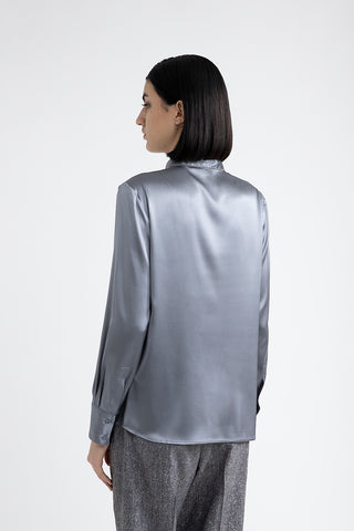 Shiny silk satin shirt