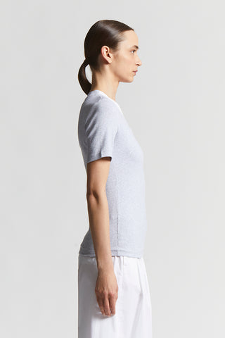 Stretch micro-ribbed jersey T-shirt