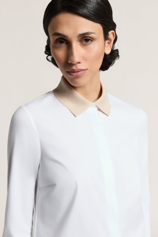 Solid-color cotton poplin shirt