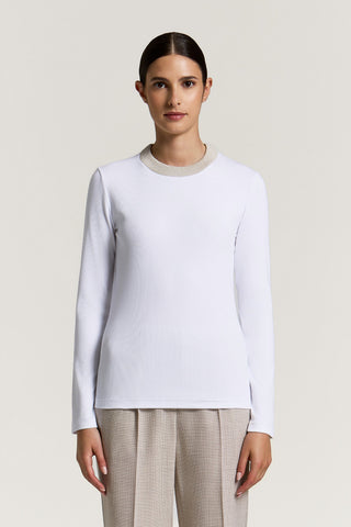 Micro-ribbed cotton jersey T-shirt