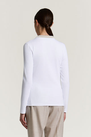 Micro-ribbed cotton jersey T-shirt