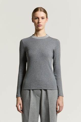 Micro-ribbed cotton jersey T-shirt