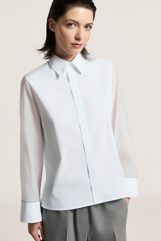 Cotton poplin and organza shirt