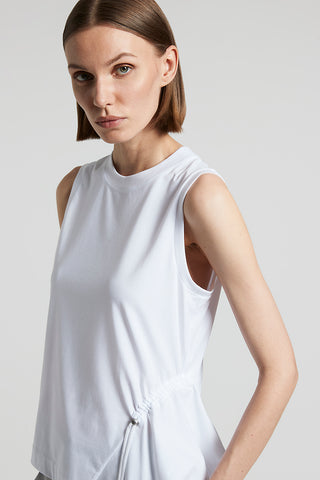 Cotton jersey top with bielastic structure