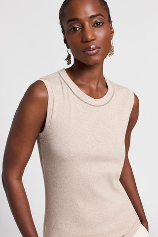 Micro-rib jersey top