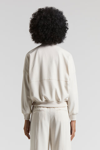 Bomber jacket in cotton linen Lurex jersey