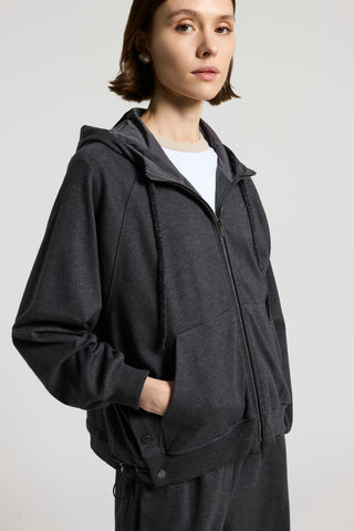 Modal cotton jersey hoodie