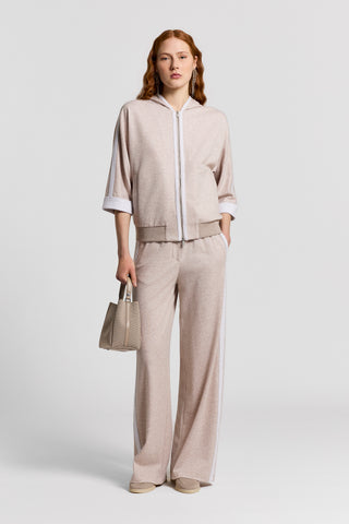 Technical cotton double fleece trousers