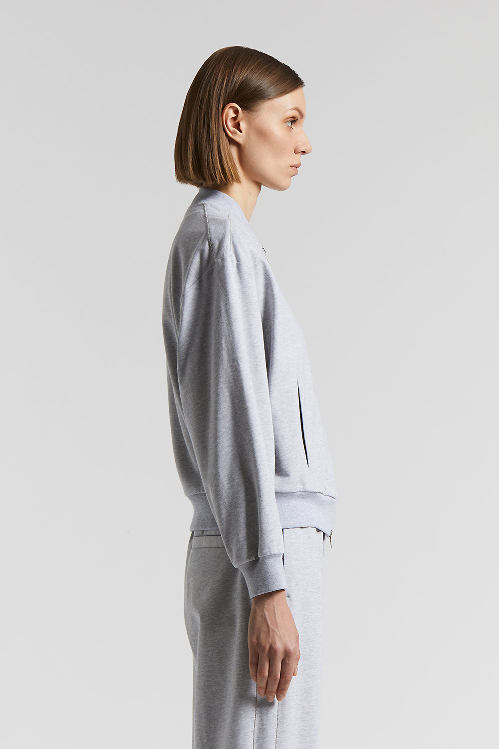 Bomber jacket in cotton linen Lurex jersey | Peserico US