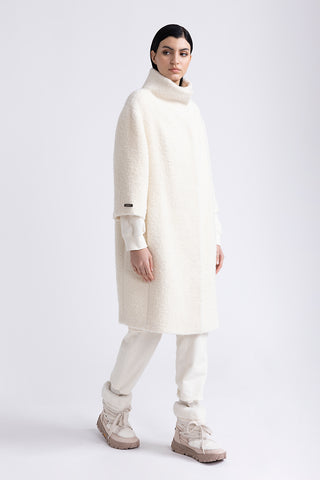 Bouclé wool and alpaca coat