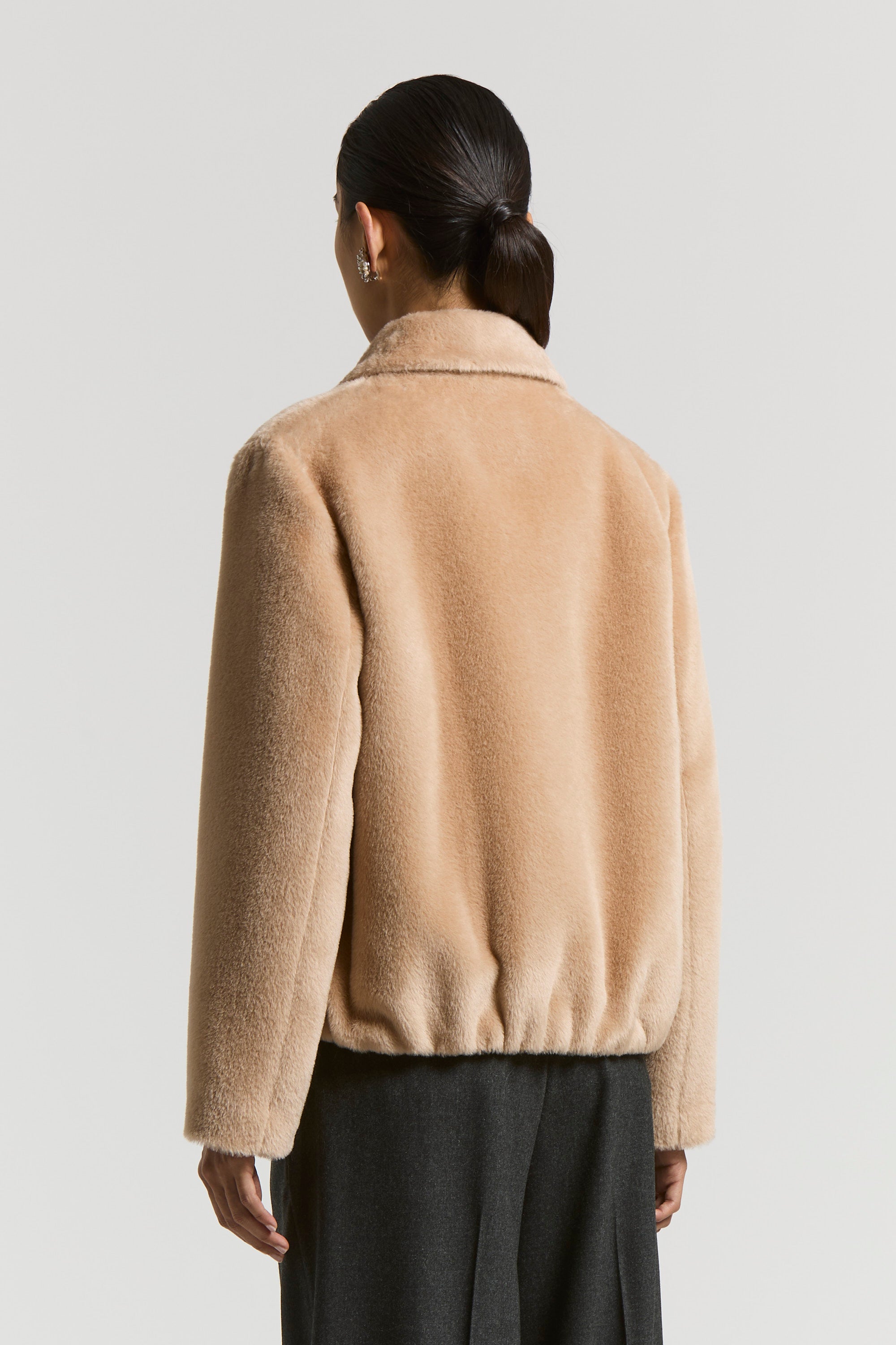 Alpaca and wool velour coat | Peserico US