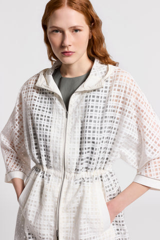 Silk and cotton organza parka