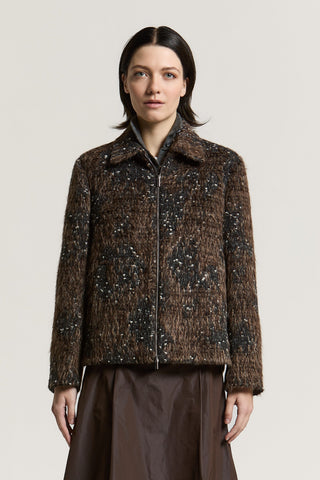Wool jacquard overshirt