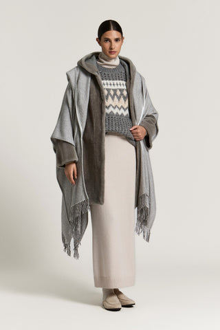 Genuine Lacaune shearling midi jacket