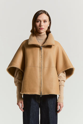 Real shearling cape